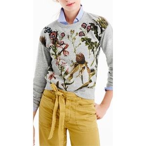 J. Crew Botanical Floral Embellished Sweater Large
